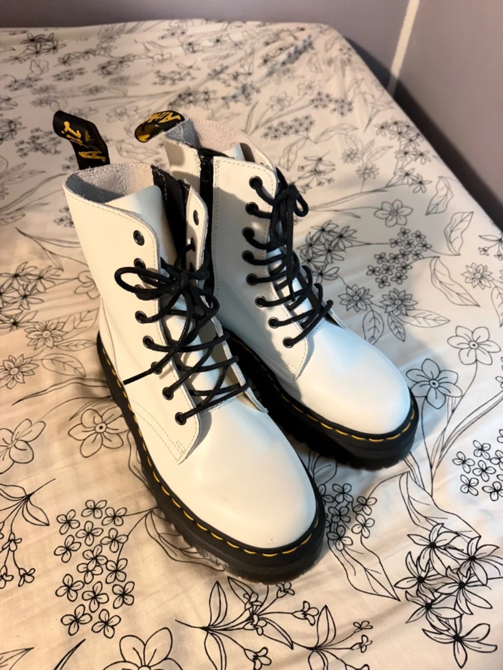 Dr. Marten White Platform Lace up Boot